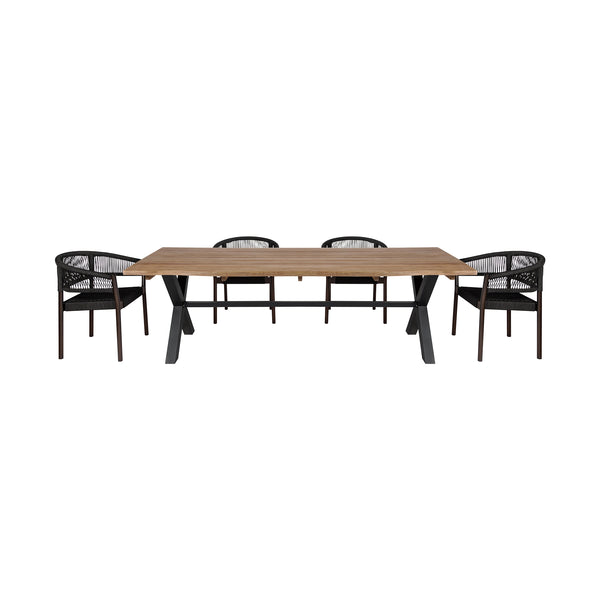 Armen Living Glendora And Doris 5-Piece Outdoor Dining Set