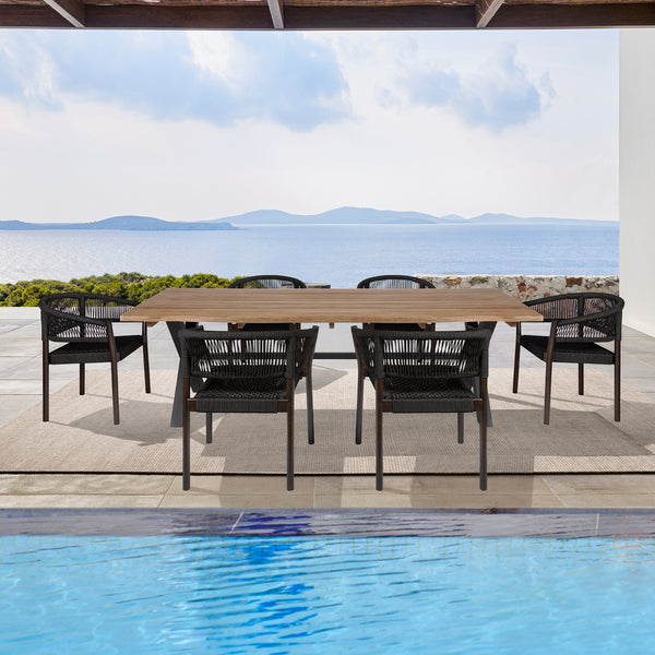 armen living Glendora and Doris 7-Piece Outdoor Dining Set