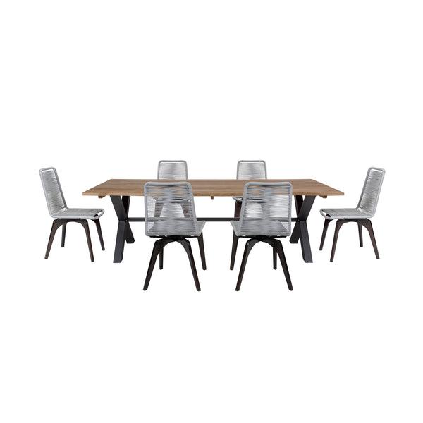 Armen Living Glendora And Island 7-Piece Outdoor Dining Set