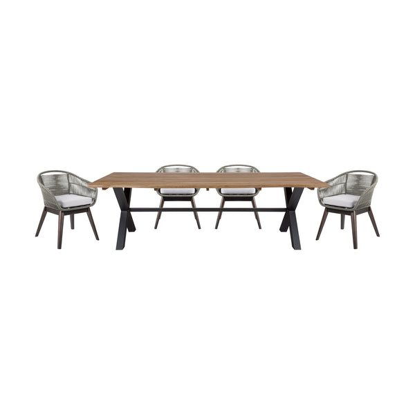 Armen Living Glendora And Tutti Frutti 5-Piece Outdoor Dining Set