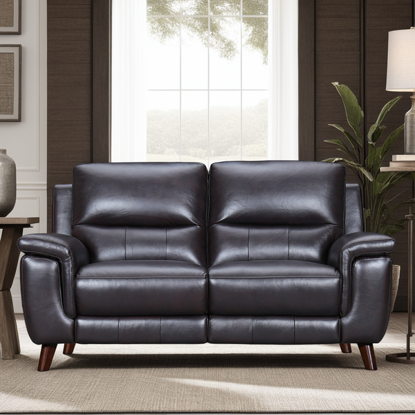 armen living Lizette Leather Power Recliner Loveseat with USB