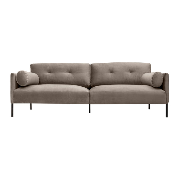 Armen Living Michalina 84" Fabric Sofa With Black Metal Legs