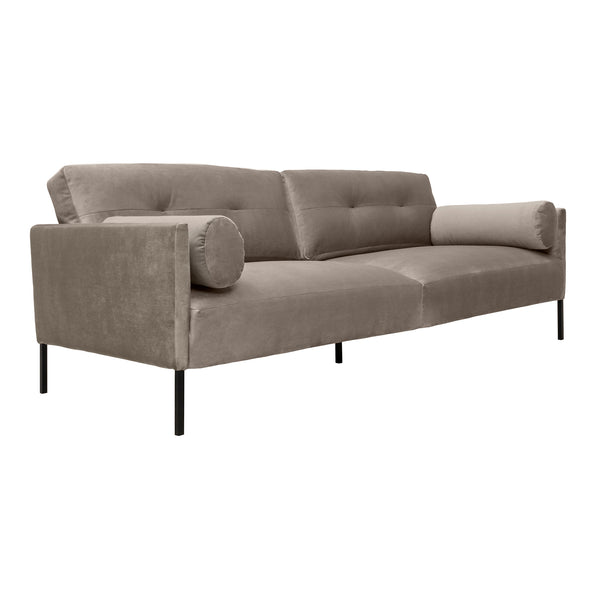 Armen Living Michalina 84" Fabric Sofa With Black Metal Legs
