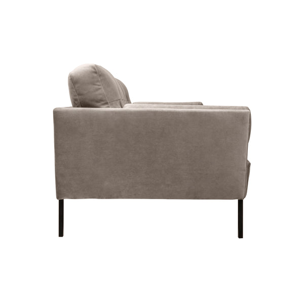 Armen Living Michalina 84" Fabric Sofa With Black Metal Legs