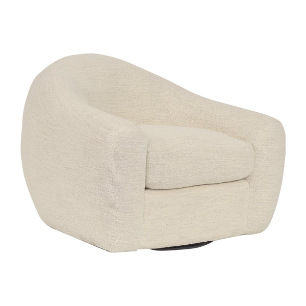 Armen Living Molly Upholstered Swivel Accent Chair In Pearl