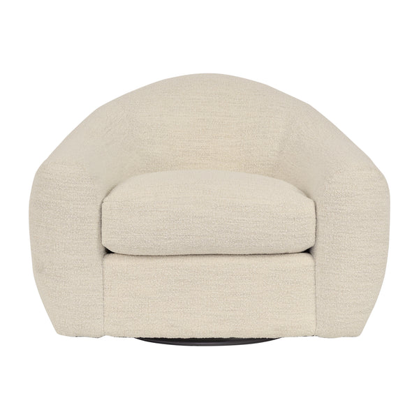 Armen Living Molly Upholstered Swivel Accent Chair In Pearl