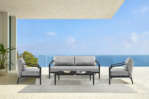 armen living Palma Outdoor Patio 4-Piece Lounge Set