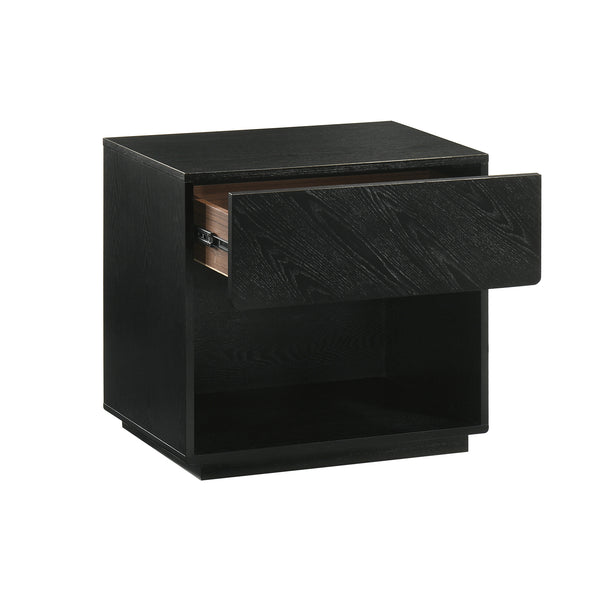 Armen Living Petra 1 Drawer Wood Nightstand In Black Finish