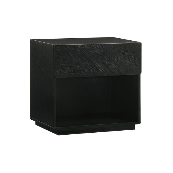 Armen Living Petra 1 Drawer Wood Nightstand In Black Finish