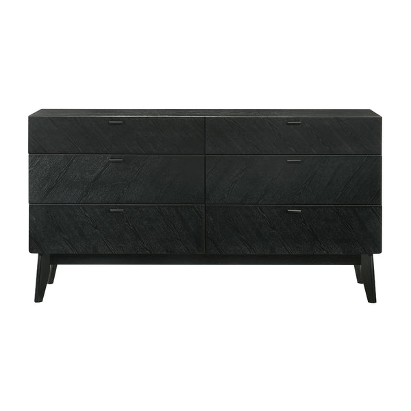 Armen Living Petra 6 Drawer Wood Dresser In Black Finish