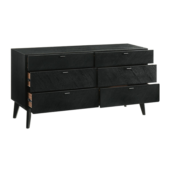 Armen Living Petra 6 Drawer Wood Dresser In Black Finish