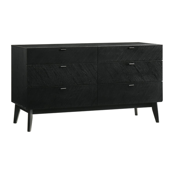 Armen Living Petra 6 Drawer Wood Dresser In Black Finish