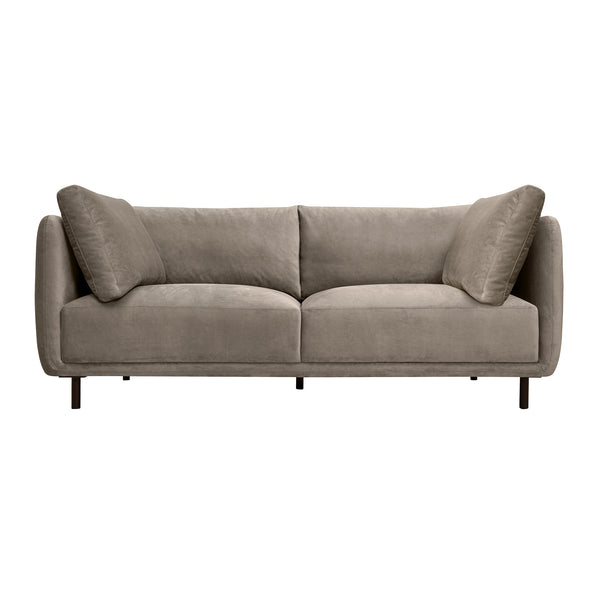 Armen Living Serenity 79" Fabric Sofa With Black Metal Legs
