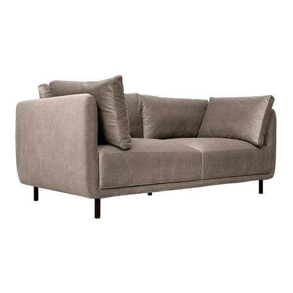 Armen Living Serenity 79" Fabric Sofa With Black Metal Legs