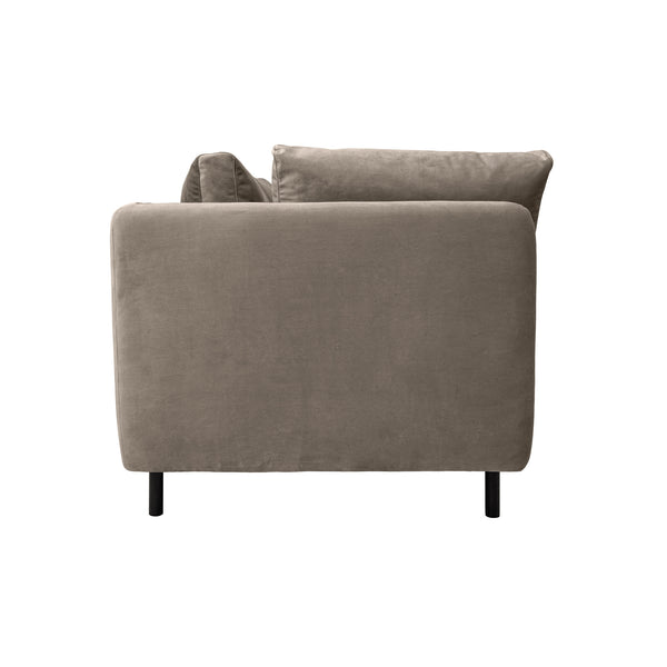 Armen Living Serenity 79" Fabric Sofa With Black Metal Legs