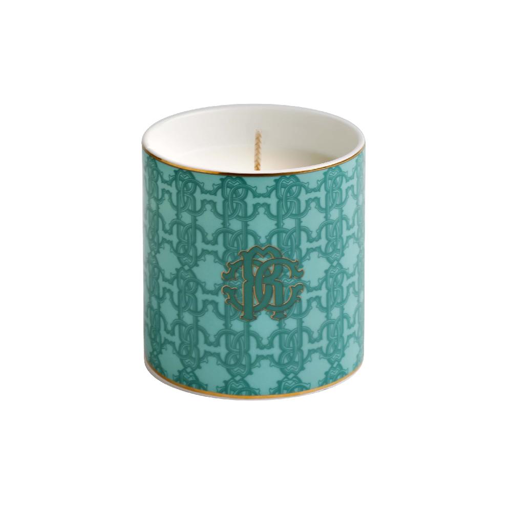 arnolfo di cambio TURQUOISE MONOGRAM GOLD CANDELA