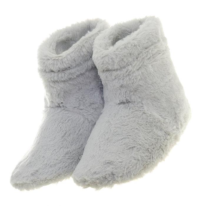 aroma Faux Fur Slipper Boots - Grey