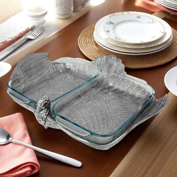 Arthur Court 2Qt Double Base Turkey Casserole Holder