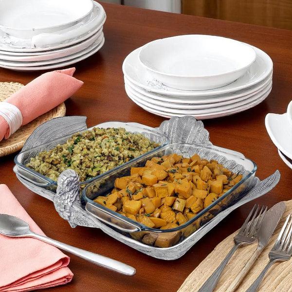 Arthur Court 2Qt Double Base Turkey Casserole Holder