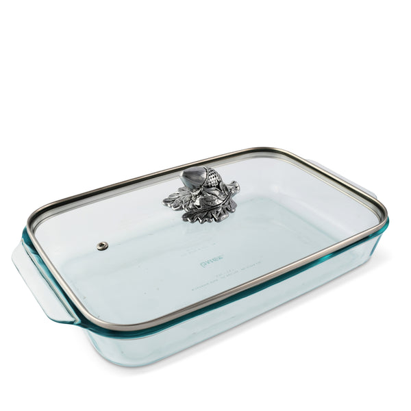 arthur court Acorn Lid with Pyrex 3 quart Baking Dish