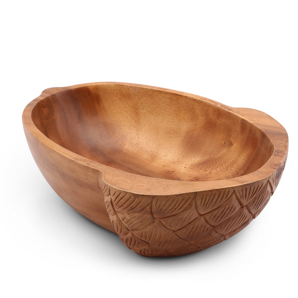 arthur court Acorn Shape Acacia Wood Salad Bowl Large
