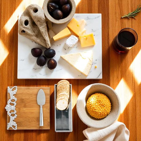 Arthur Court Acanthus Bamboo Cheese Set