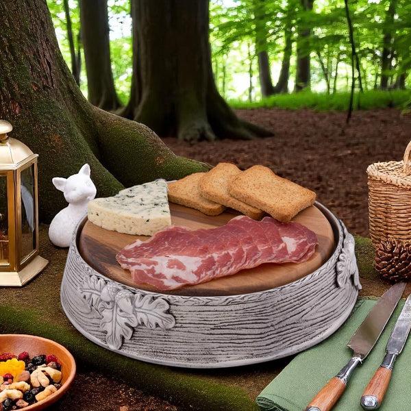 Arthur Court Acorn Oak Leaf Cheese Pedestal