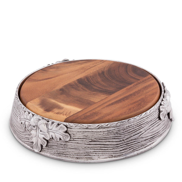 Arthur Court Acorn Oak Leaf Cheese Pedestal