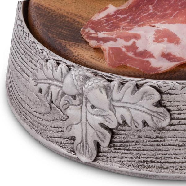 Arthur Court Acorn Oak Leaf Cheese Pedestal