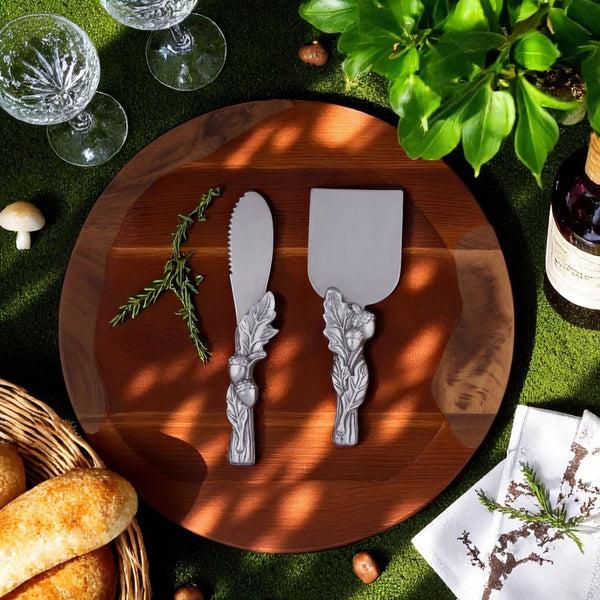 Arthur Court Acorn Oak Leaf Cheese Tool Set