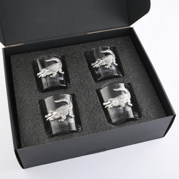 Arthur Court Alligator Bar Glasses Set Of 4