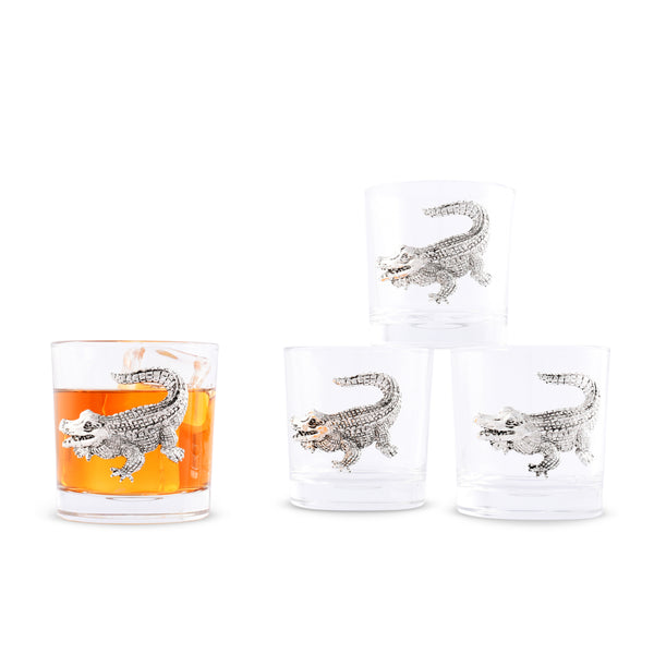 arthur court Alligator Bar Glasses Set of 4