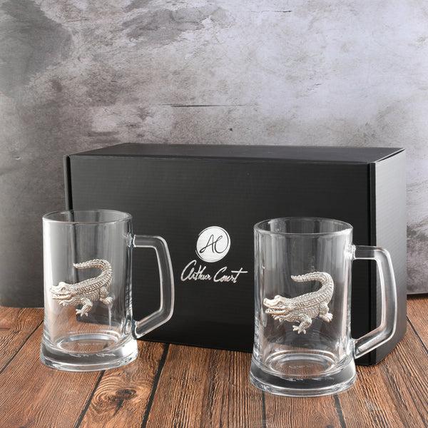 Arthur Court Alligator Beer Mugs - Set Of 2