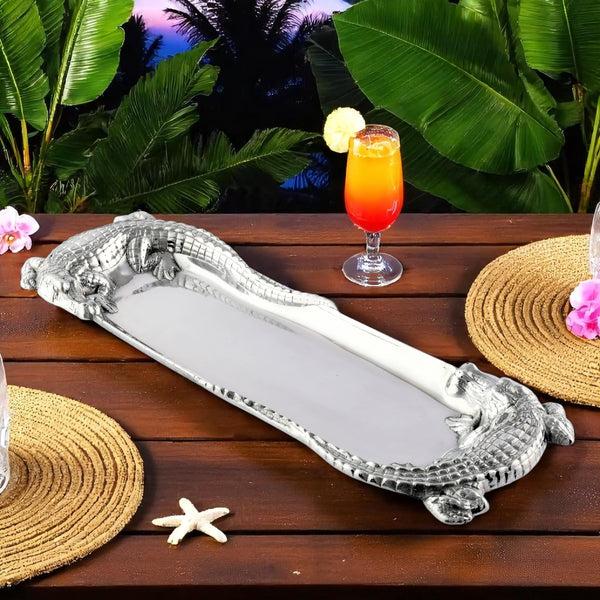 Arthur Court Alligator Figural Oblong Tray