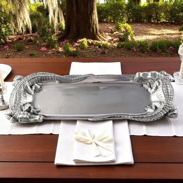 Arthur Court Alligator Figural Oblong Tray