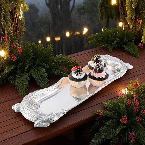 Arthur Court Alligator Figural Oblong Tray
