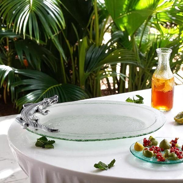 Arthur Court Alligator Glass Platter