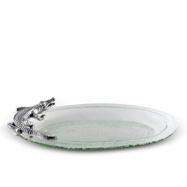 Arthur Court Alligator Glass Platter