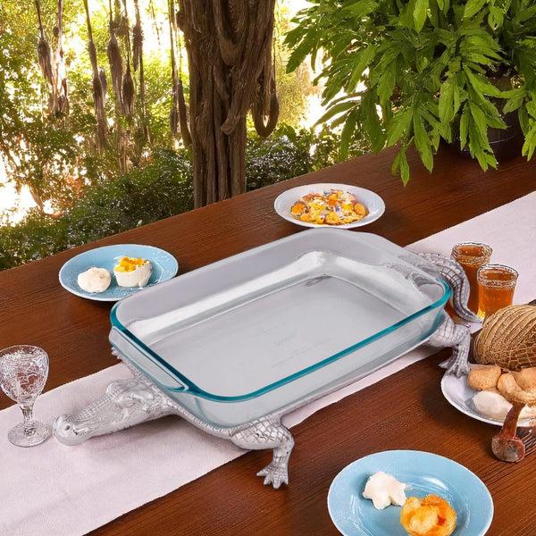 Arthur Court Alligator Pyrex Holder 3qt