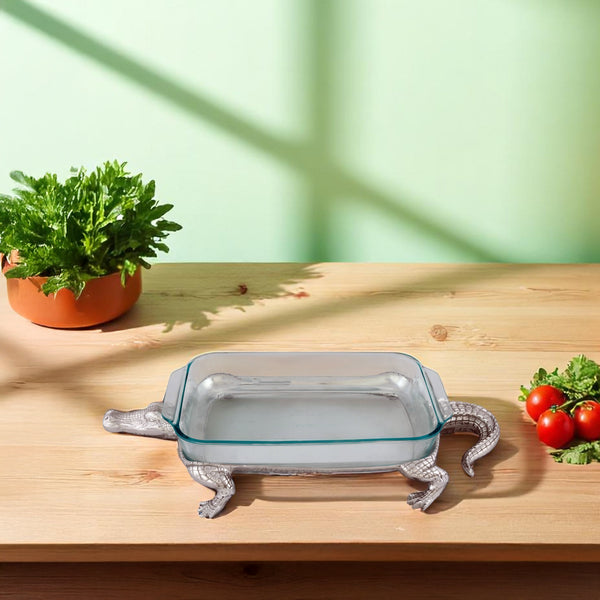 Arthur Court Alligator Pyrex Holder 3qt