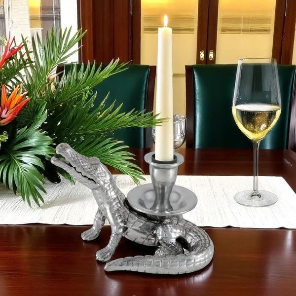 Arthur Court Alligator Taper Candle Holders