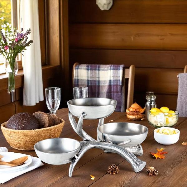Arthur Court Antler 3-Tiered Bowl