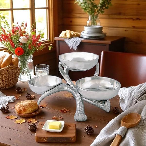Arthur Court Antler 3-Tiered Bowl