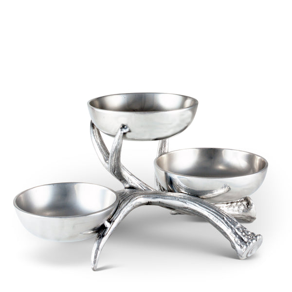 arthur court Antler 3-Tiered Bowl
