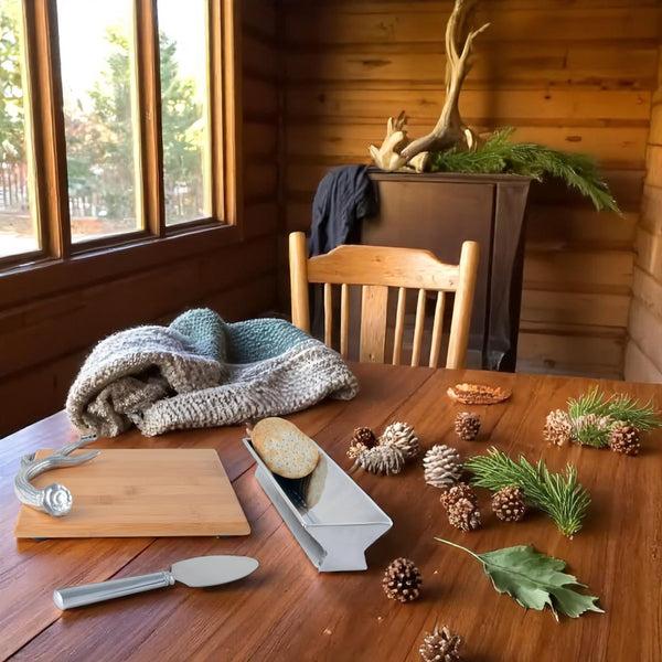 Arthur Court Antler Bamboo Cheese Set