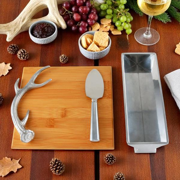 Arthur Court Antler Bamboo Cheese Set