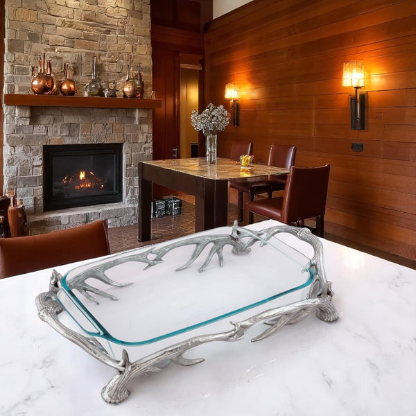 Arthur Court Antler Pyrex Holder 3qt