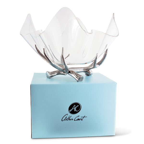 Arthur Court Antler Stand Acrylic Bowl 14