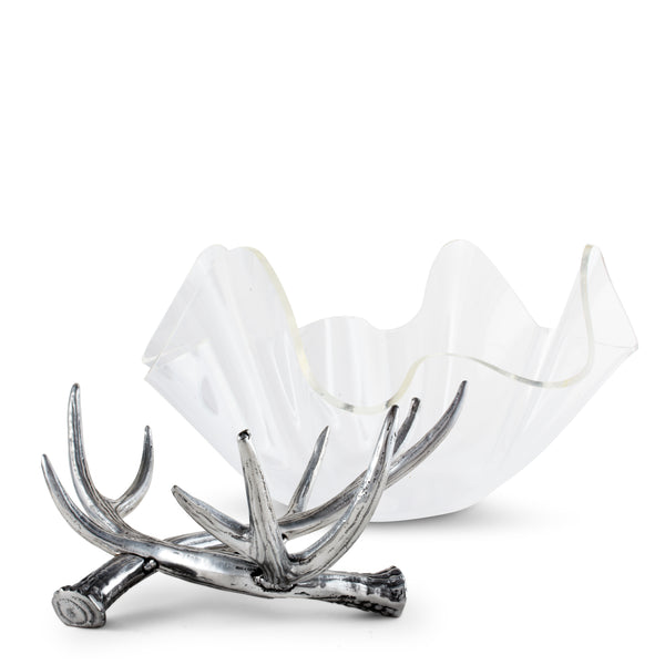 Arthur Court Antler Stand Acrylic Bowl 14