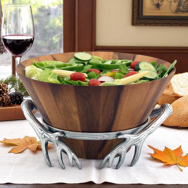 Arthur Court Antler Wood Salad Bowl